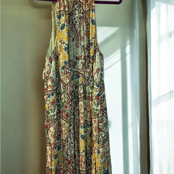 2xHP!! NWT Anthropologie Somerset Maxi Halter Edition Green Floral Motif Large - Picture 6 of 7